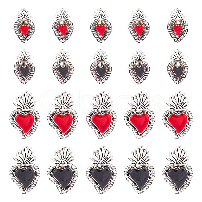 GOMAKERER 20Pcs 4 Styles Alloy Enamel Pendants ENAM-GO0001-02-1