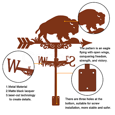 Iron Wind Direction Indicator AJEW-WH0525-002-1