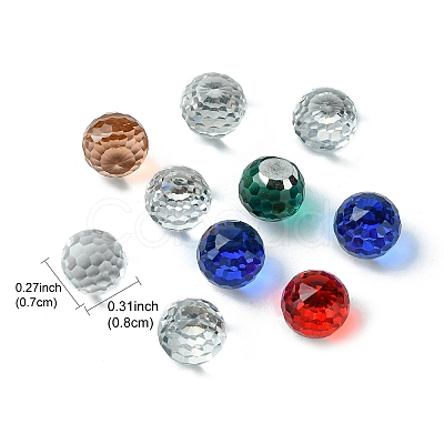 Faceted Round Glass Cabochons GGLA-YW001-13B-1