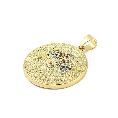 Brass Micro Pave Cubic Zirconia Pendants KK-E111-04G-1