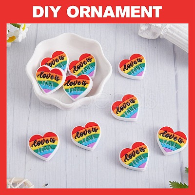 10Pcs Multi-color Love Silicone Beads JX655A-1