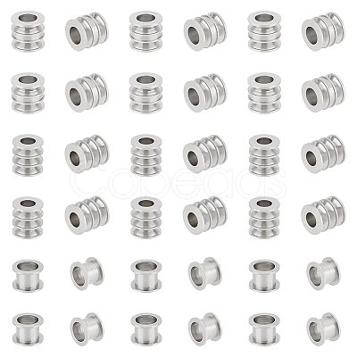 Unicraftale 60Pcs 3 Style 303 Stainless Steel European Beads STAS-UN0055-73-1