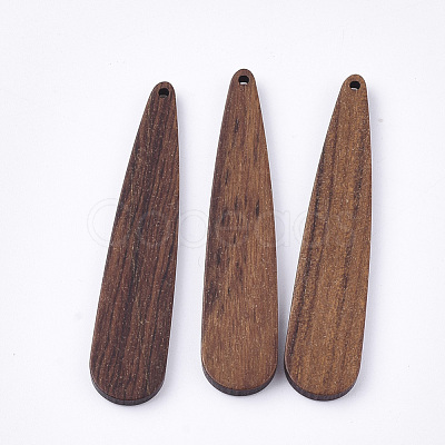 Undyed Walnut Wood Big Pendants WOOD-T023-03-1