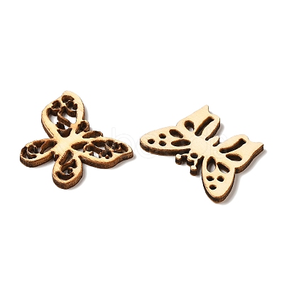 50Pcs Hollow Unfinished Wood Butterfly Shaped Cutouts Ornament WOCR-PW0003-07-1