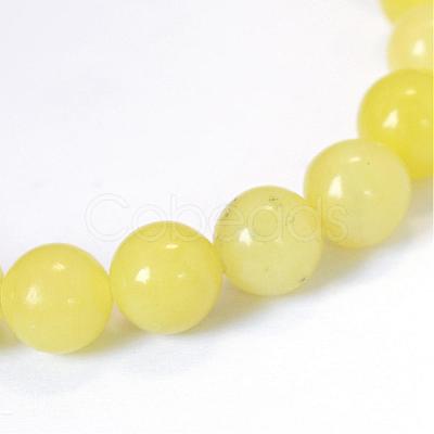 Natural Lemon Jade Round Bead Strands G-E334-8mm-07-1