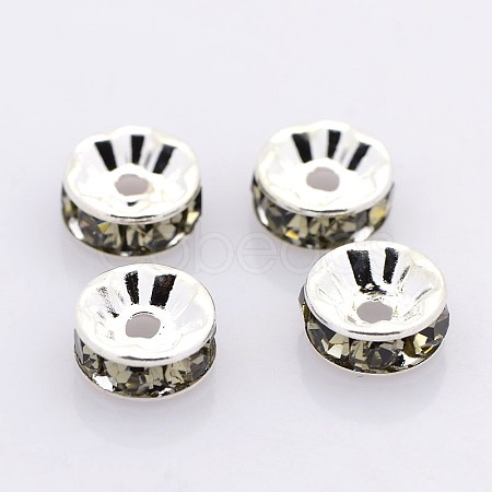 Brass Rhinestone Spacer Beads RB-A014-Z7mm-12S-NF-1