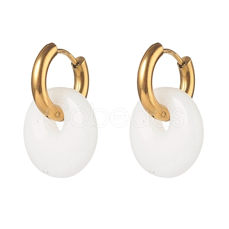 Handmade Natural White Jade Dangle Hoop Earrings EJEW-JE04578-05-1