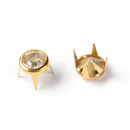 Brass Glass Rhinestone Spikes FIND-WH0070-82B-01-1