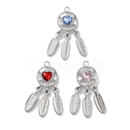 Rack Plating Alloy Rhinestone Pendants PALLOY-F311-19P-1