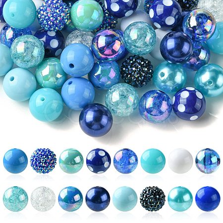 50Pcs Chunky Bubblegum Round Acrylic Beads SACR-CJ0001-64-1