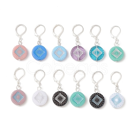 Opaque Acrylic Charms Locking Stitch Makers HJEW-JM01181-1