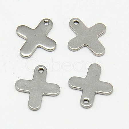 304 Stainless Steel Tiny Cross Charms X-STAS-K002-15A-1