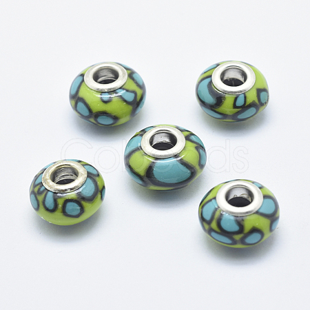 Handmade Polymer Clay European Beads CLAY-K002-C13-1