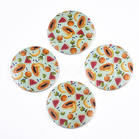 Fruit Seris Printed Wood Pendants WOOD-S045-103B-05-1