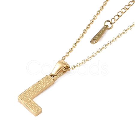 Ion Plating(IP) Initial Letter 304 Stainless Steel Pendant Necklaces NJEW-M199-01G-L-1