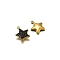 Stainless Steel Pendants, with Rhinestone, Star Charm, Golden, Jet, 13mm