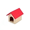 Wood Dog House, Micro Landscape Home Dollhouse Accessories, Pretending Prop Decorations, Red, 45x35x45mm