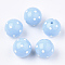 Acrylic Beads, Round with Spot, Light Blue, 16x15mm, Hole: 2.5mm