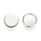 304 Stainless Steel Plain Edge Bezel Cups, Cabochon Settings, Flat Round, Silver, Tray: 6mm, 7.5x1.5mm