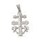 Non-Tarnish 304 Stainless Steel Pendants, Crucifix Cross Charm, Stainless Steel Color, 33x20x3mm, Hole: 6x3.5mm