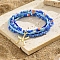 Glass Seed Beads Anklets Sets, Blue, Inner Diameter: 2-3/8 inch(6cm), 6pcs/set