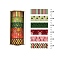 6 Rolls Christmas Paper Decorative Paper Tapes Set, Adhesive Tapes, for DIY Scrapbooking Supplie Gift Decoration, Mixed Color, 15x0.2mm, 2m/roll