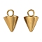 Ion Plating(IP) 201 Stainless Steel Charms, Cone Charm, Real 18K Gold Plated, 9x6mm, Hole: 1.8mm