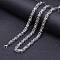 Titanium Steel Byzantine Chain Necklaces for Men, Stainless Steel Color, 19.69 inch(50cm)