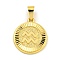 Brass Pendants, Real 18K Gold Plated, Flat Round with Constellations, Aquarius, 24x20.5x2mm, Hole: 8x3.5mm