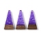 Resin & Wood Pendants, Triangle Charms, Blue Violet, 28.5x14x3.5mm, Hole: 1.6mm