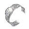 Constellation Alloy Open Cuff Bangles for Women Men, Antique Silver, Capricorn, Inner Diameter: 2-1/2 inch(6.2cm), 20~31mm