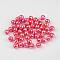 Faceted Colorful Eco-Friendly Poly Styrene Acrylic Round Beads, AB Color, Red, 8mm, Hole: 1.5mm, about 2000pcs/500g