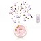 Manicure Decoration Accessories Kits, include Frosted Electroplate Transparent Glass & Brass Nail Care Decoration, ABS Plastic Imitation Pearl Cabochons, Mixed Shapes, Pink, 60pcs/box