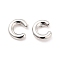 Brass Hollow Out Initial Letter Stud Earrings for Women, Platinum, Lead Free & Cadmium Free, Letter.C, 7x6.5x1.5mm, Pin: 0.8mm