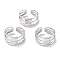 Non-Tarnish 304 Stainless Steel Finger Rings, Cuff Rings, Long-Lasting Plated, Square with Love, Stainless Steel Color, US Size 6 3/4(17.1mm), 7~10mm