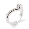 304 Stainless Steel Finger Ring for Women, with Cubic Zirconia, Stainless Steel Color, 11mm, US Size 6~9(16.5~18.9mm)