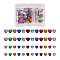 240pcs 24 Styles Glass Rhinestone Cabochons, DIY Accessories for Jewelry Pendant Making, Birthstone Color Style Rhinestone, Heart, Mixed Color, 10pcs/style