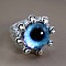 Dragon Eye Men's Fashion Ring Zinc Alloy Hip-hop Ring, Blue, Antique Silver, show in picture