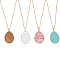 4Pcs 4 Style Natural & Synthetic Mixed Gemstone Teardrop Pendant Necklaces Set, with Golden Brass Cable Chains, 17.72 inch(45cm), 1Pc/style