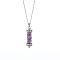 Natural Amethyst Chip Wishing Bottle Cone Love Glass Pendant Necklaces