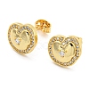 Cubic Zirconia Stud Earrings EJEW-G355-15G-1