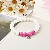 Dyed Natural White Jade(Dyed) Beads Bracelets for Women Gift BJEW-JB06660-4