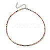 Faceted Rondelle Glass Beaded Necklace for Women NJEW-M208-01F-3