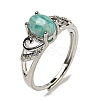 Oval Natural Amazonite Adjustable Rings RJEW-Q818-01P-01B-2