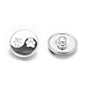 Flat Round with Foot Print Alloy Enamel Jewelry Snap Buttons SNAP-D003-04-NR-1