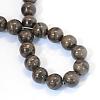 Natural Black Wood Lace Stone Round Bead Strands G-E334-6mm-03-3