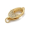 Brass Micro Pave Cubic Zirconia Lobster Claw Clasps KK-M300-04G-02-2