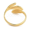 Leaf Rack Plating Brass Open Cuff Rings for Women RJEW-Z059-23G-3