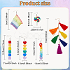 ANATTASOUL 6 Pair 6 Style Rainbow Color Pride Heart Acrylic & Polymer Clay Lollipop & Polyester Tassel Dangle Earrings EJEW-AN0003-33-2