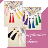 ANATTASOUL 8 Pairs 8 Colors Rose with Cotton Tassel Dangle Stud Earrings EJEW-AN0001-68-7
